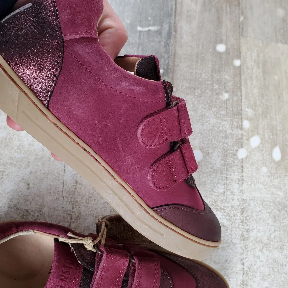 Birkenstock Kids Davao‎ Shoes Sz 1 EU 32 Mixed Leather Sneakers Plum